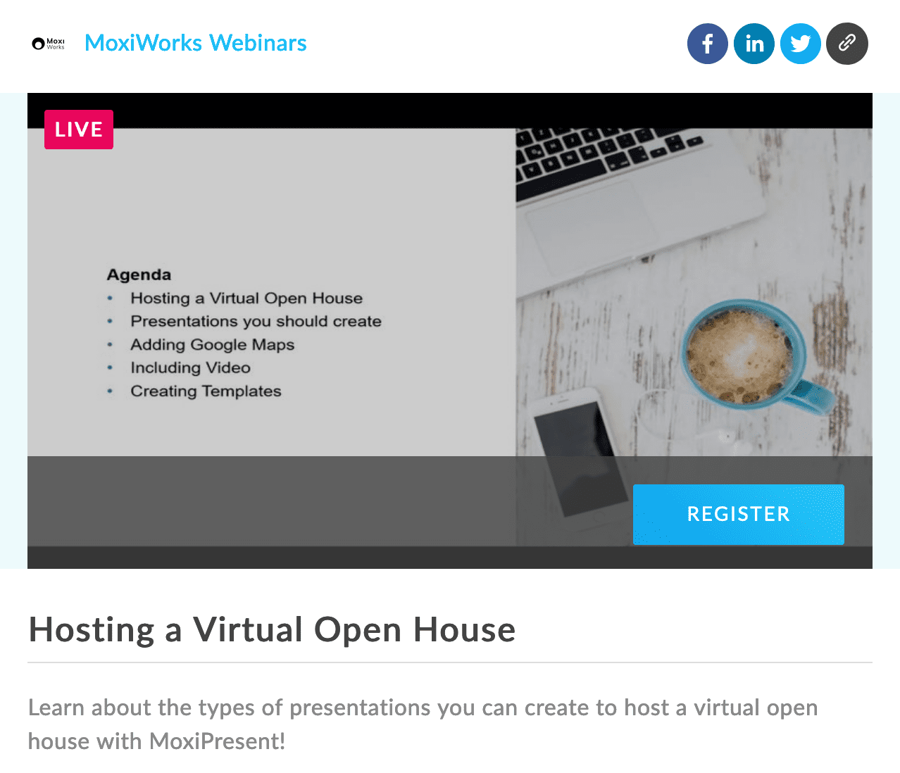 Hosting a virtual open house with MoxiPresent