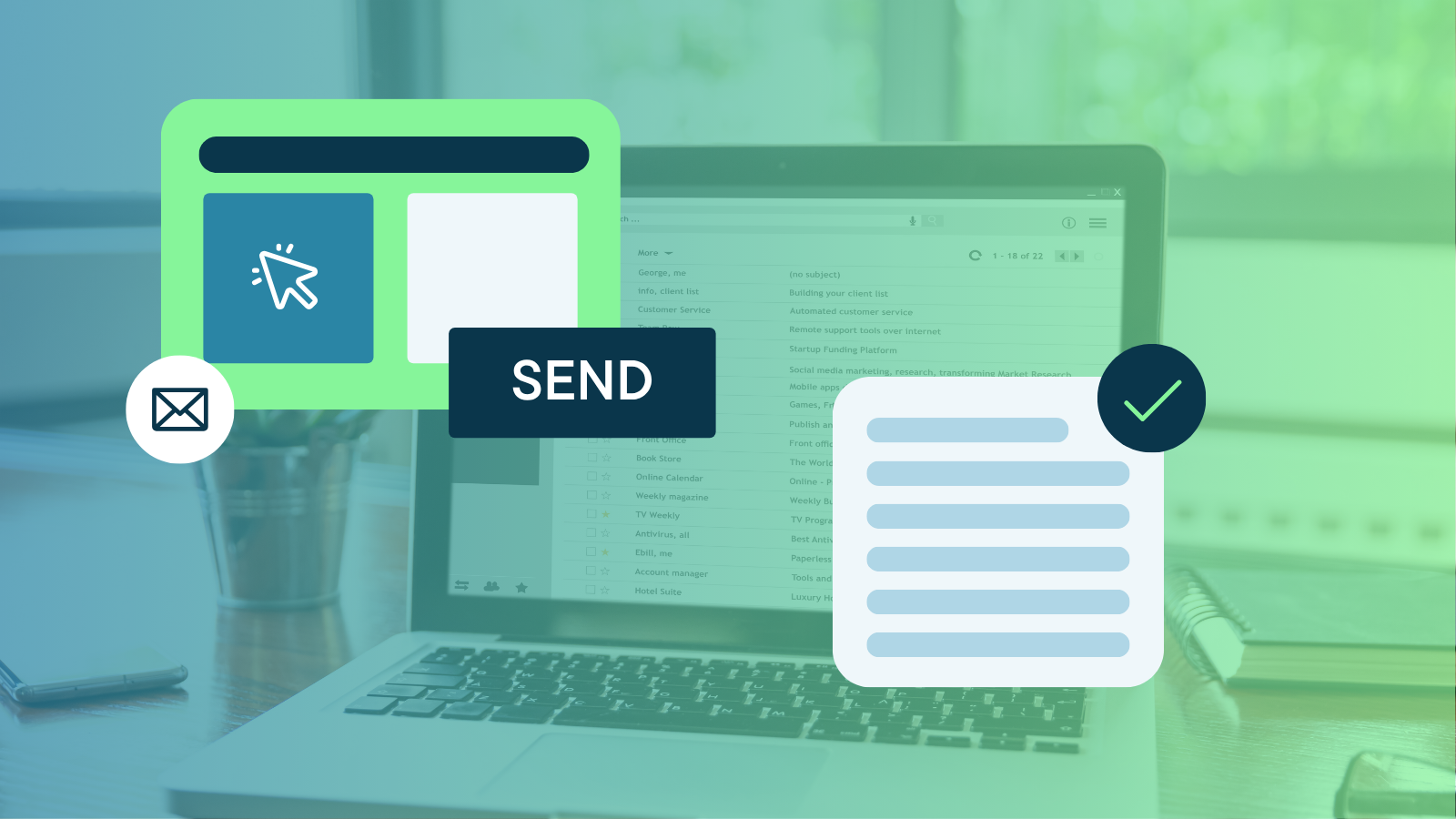 laptop with real estate email marketing templates