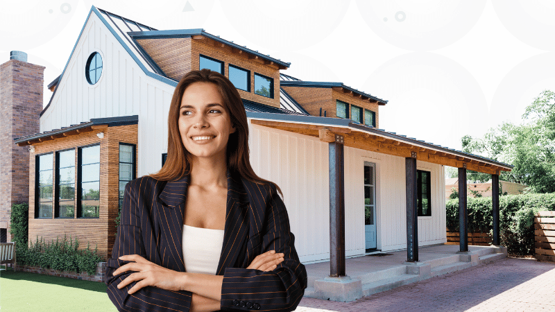 Real Estate agent looking confident in front of home for sale | REALTOR® Listing Presentations