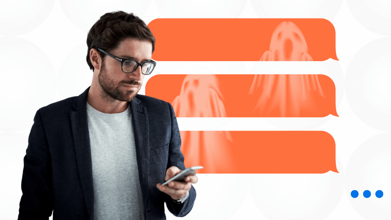 Real estate agent looking at his phone | real estate client ghosts