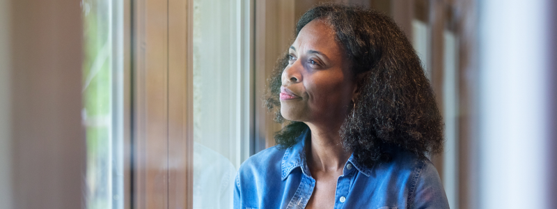 Woman reflecting