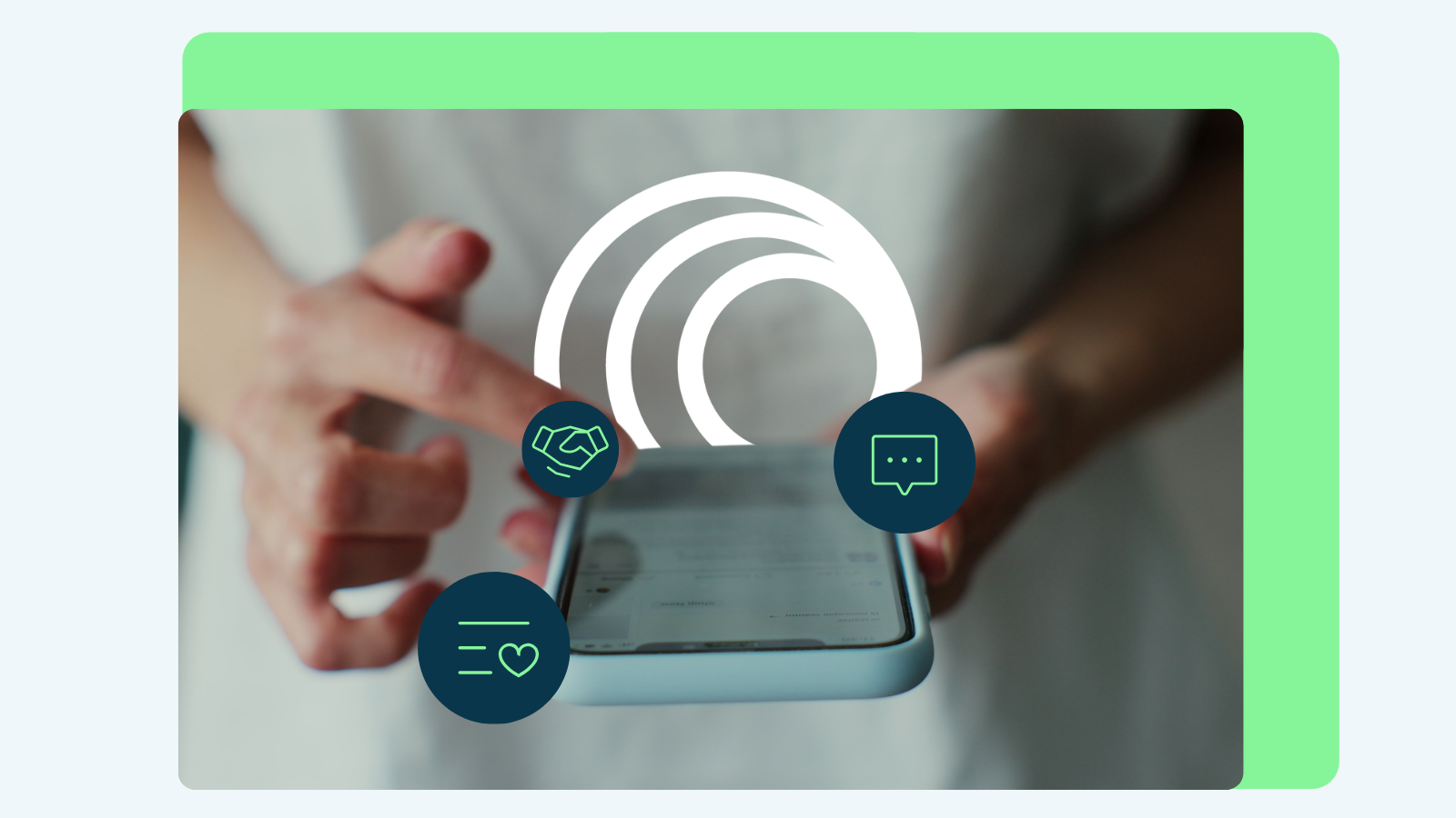 agent on phone, building connection with sphere