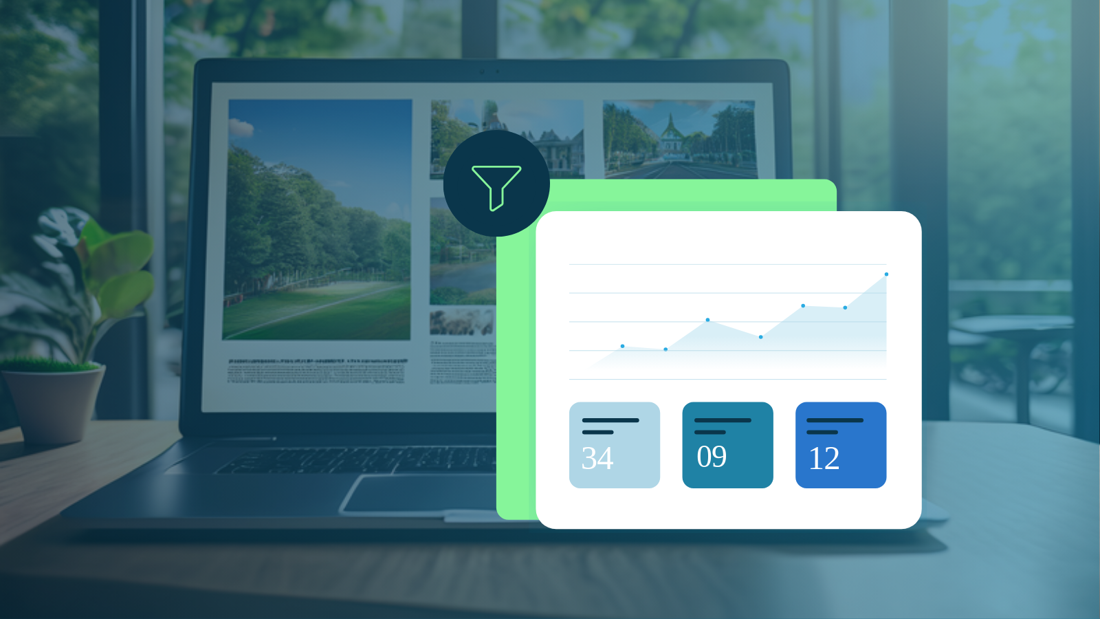 laptop with listings and AI for real estate leads