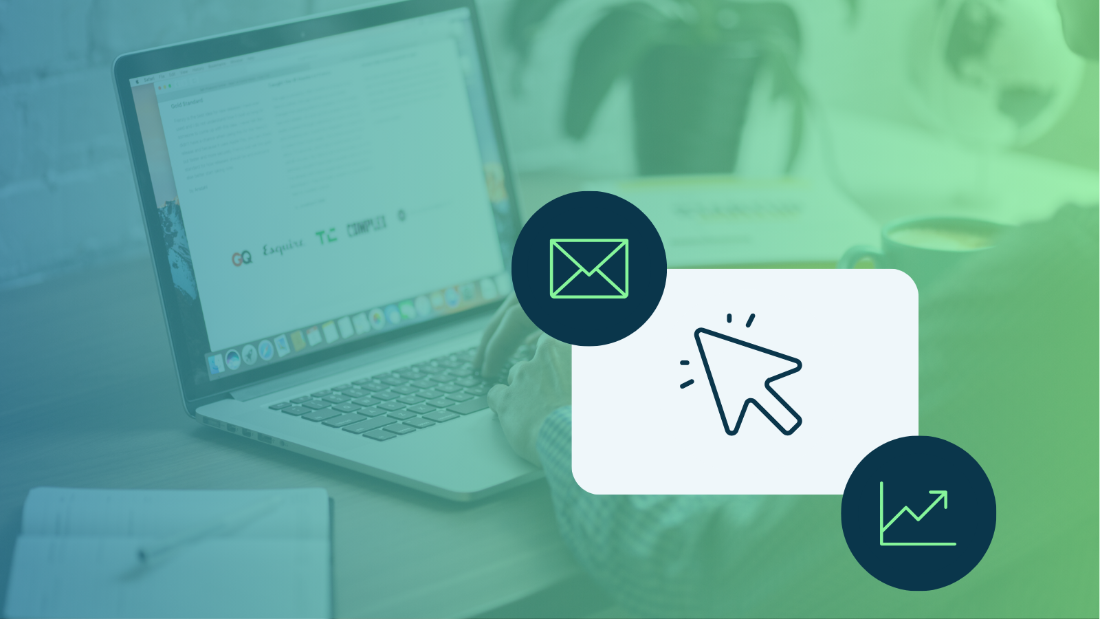 writing email on laptop | email marketing best practices