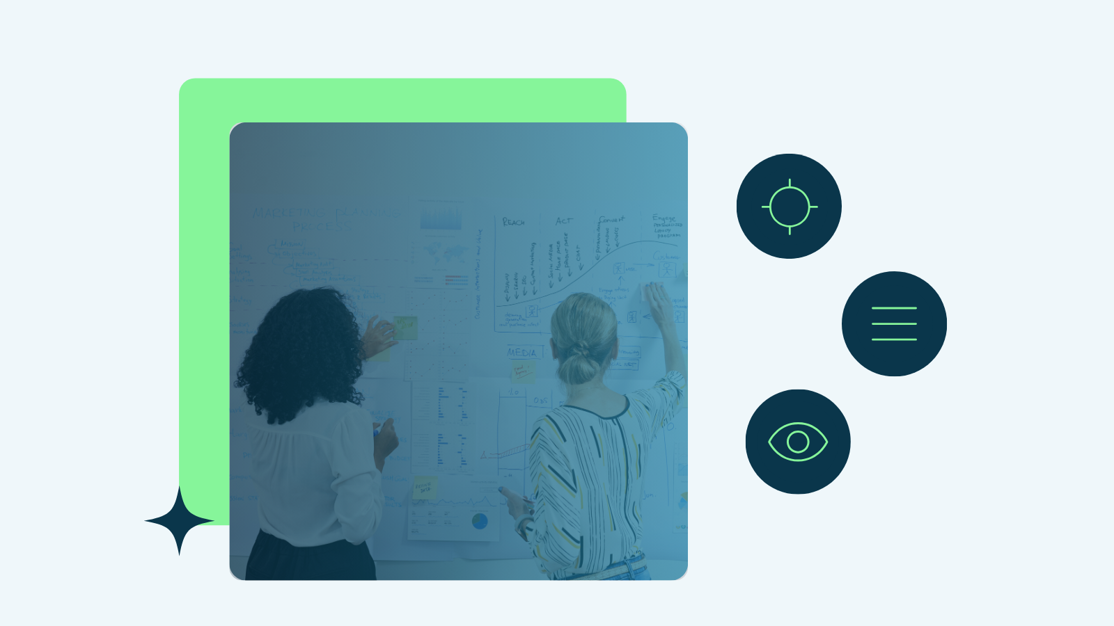 Team planning branding strategy on whiteboard | real estate marketing
