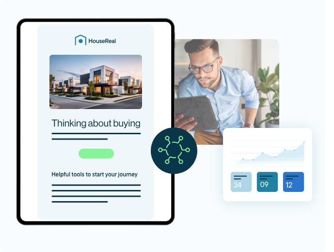 Automated real estate email marketing for buyer leads with engagement analytics